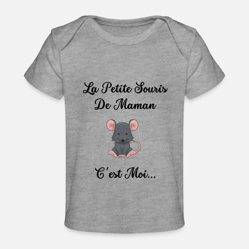 La petite souris de maman - T-shirt Premium bébé bio - gris chiné