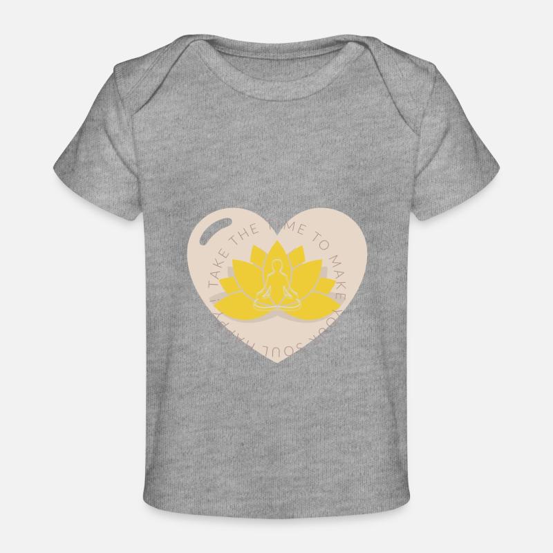 Yoga Fleur de Lotus - T-shirt Premium bébé bio - gris chiné