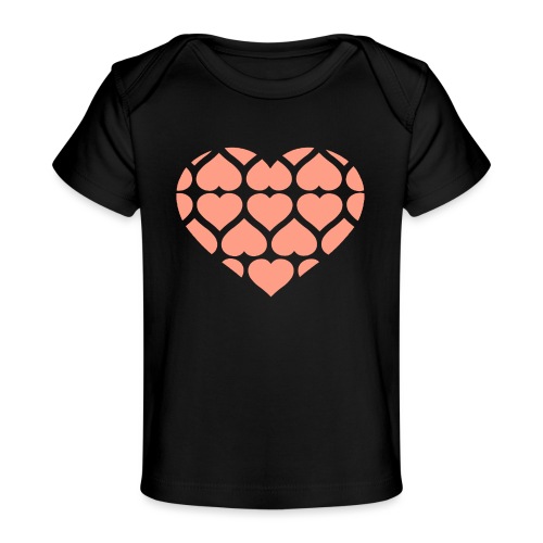 Herz apricot - Baby Bio-T-Shirt