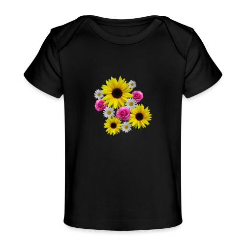 Sonnenblumen, Rosen, Margeriten, Blumen, floral - Baby Bio-T-Shirt