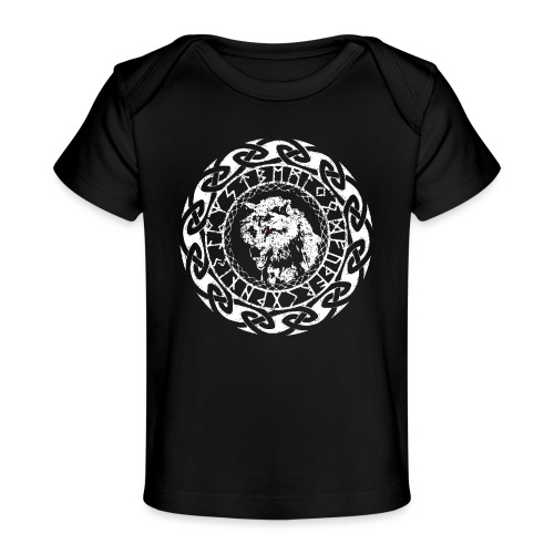 Fenrir Geri Freki Wolf Wikinger Tribal Runen - Baby Bio-T-Shirt
