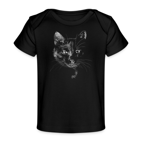 Schwarze Katze - Baby Bio-T-Shirt