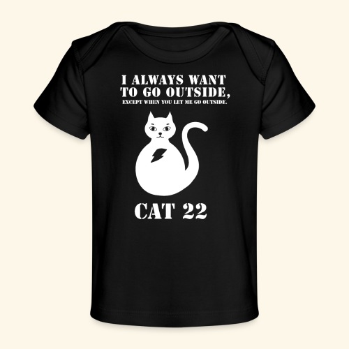 Cat 22 (white cat for dark bakgrounds) - Ekologisk T-shirt baby