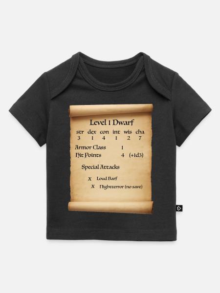 Level 1 Dwarf - Baby Premium Organic T-shirt - black