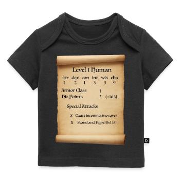 Niveau 1 humain - T-shirt Premium bébé bio - noir - Devant