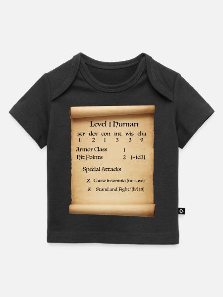 Level 1 Human - Premium baby t-shirt økologisk - sort