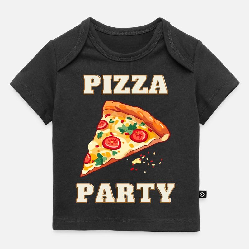 Pizza Party - T-shirt Premium neonato bio - nero