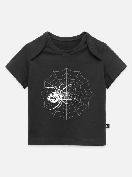 Spinnennetz Skizze mit Spinne - Baby Premium Organic T-Shirt - Schwarz
