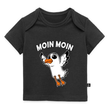 Moin Moin Baby Möwe - Baby Premium Organic T-Shirt - Schwarz - Vorne