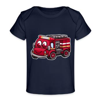 Camions de pompiers - T-shirt Premium bébé bio - marine foncé - Devant
