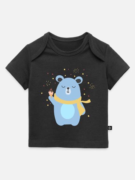Cute Bear Having an Icecream - Baby Premium Organic T-shirt - black
