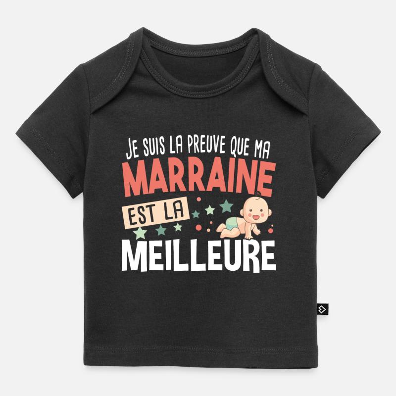 Marraine Bébé Cadeau Nourrisson Naissance - T-shirt Premium bébé bio - noir