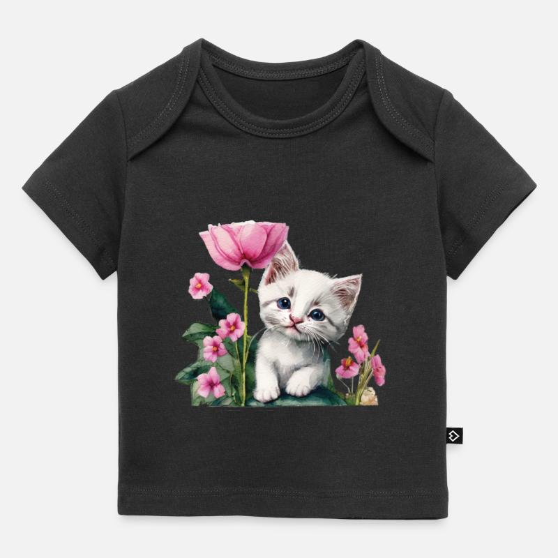 Chaton blanc - T-shirt Premium bébé bio - noir