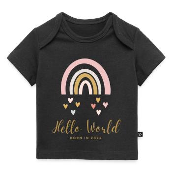 Neugeborenen-Glück Regenbogen 2024 - Baby Premium Organic T-Shirt - Schwarz - Vorne