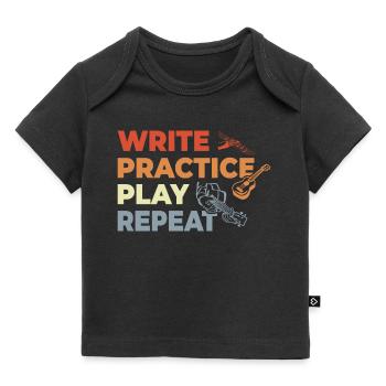 Ukulele Zitat Retro Stil - Baby Premium Organic T-Shirt - Schwarz - Vorne