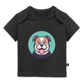Billy Dog Race Dessin animé Kawaii Clipart Animal de compagnie - T-shirt Premium bébé bio - noir - Devant