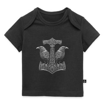 Nordische Odins Raben Thors Hammer - Baby Premium Organic T-Shirt - Schwarz - Vorne