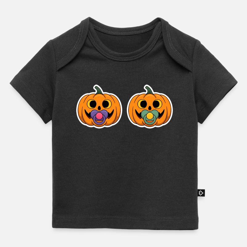 Pumpkin pacifier grimaces - Baby Premium Organic T-shirt - black