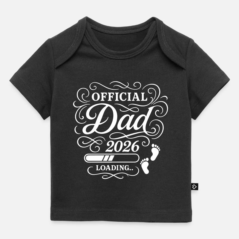 Dad 2026 Papa Loading Vaterschaft - Premium baby t-shirt økologisk - sort