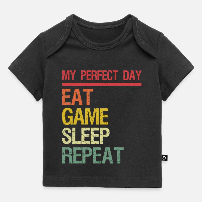 Ma journée parfaite Mange Sommeil Jeu Répéter - T-shirt Premium bébé bio - noir