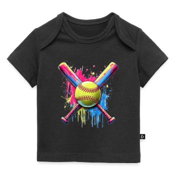 Softball - Baby Premium Organic T-shirt - black - Front