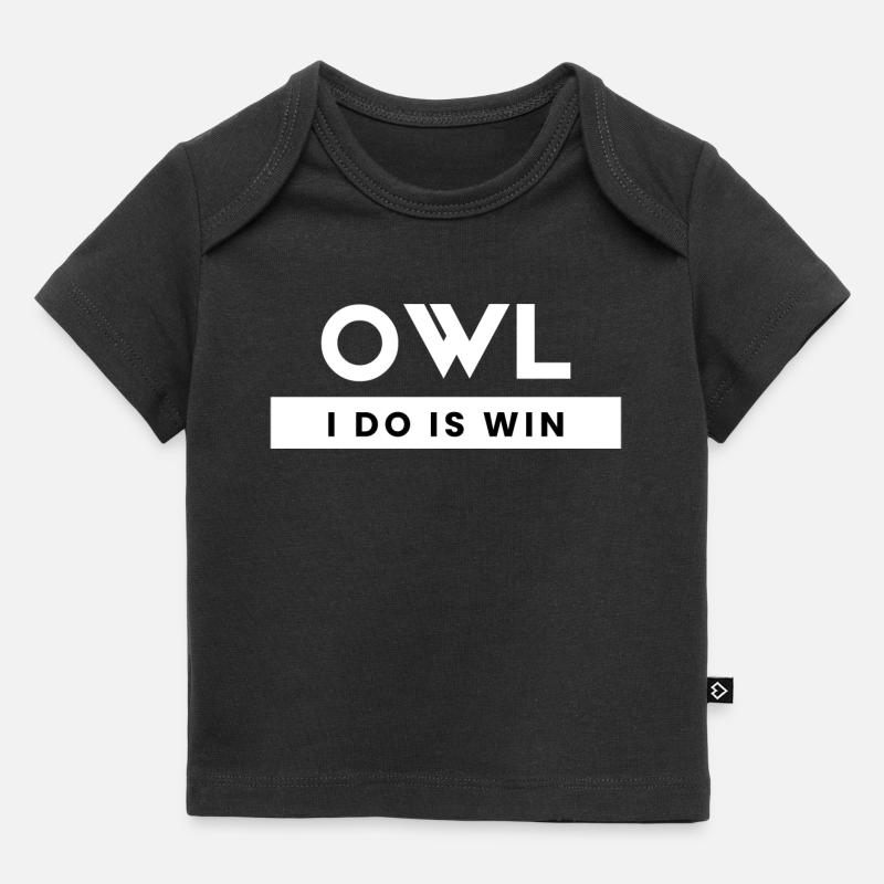 Owl I Do Is Win - Drôle de jeu de mots - T-shirt Premium bébé bio - noir