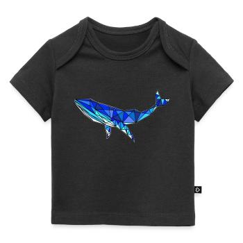 Baleine géométrique - Mammifères marins abstraits - T-shirt Premium bébé bio - noir - Devant