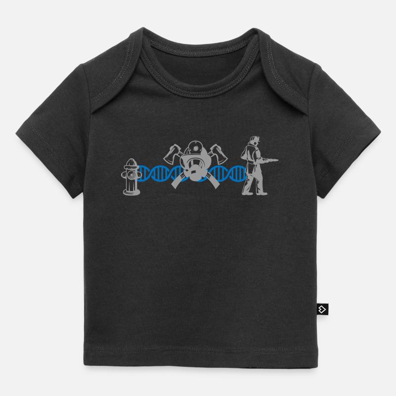ADN de pompier et de pompier ADN | Couleurs modifiables - T-shirt Premium bébé bio - noir