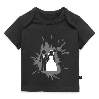 klecks graffiti spritzer tropfen ehepaar ehering k - Baby Premium Organic T-Shirt - Schwarz - Vorne