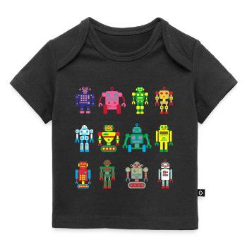 Passionné de robotique Science robotique drôle - T-shirt Premium bébé bio - noir - Devant