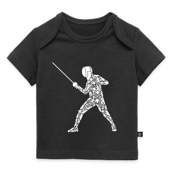 Fechter Fechtsport Symbole Degen Fechten - Baby Premium Organic T-Shirt - Schwarz - Vorne