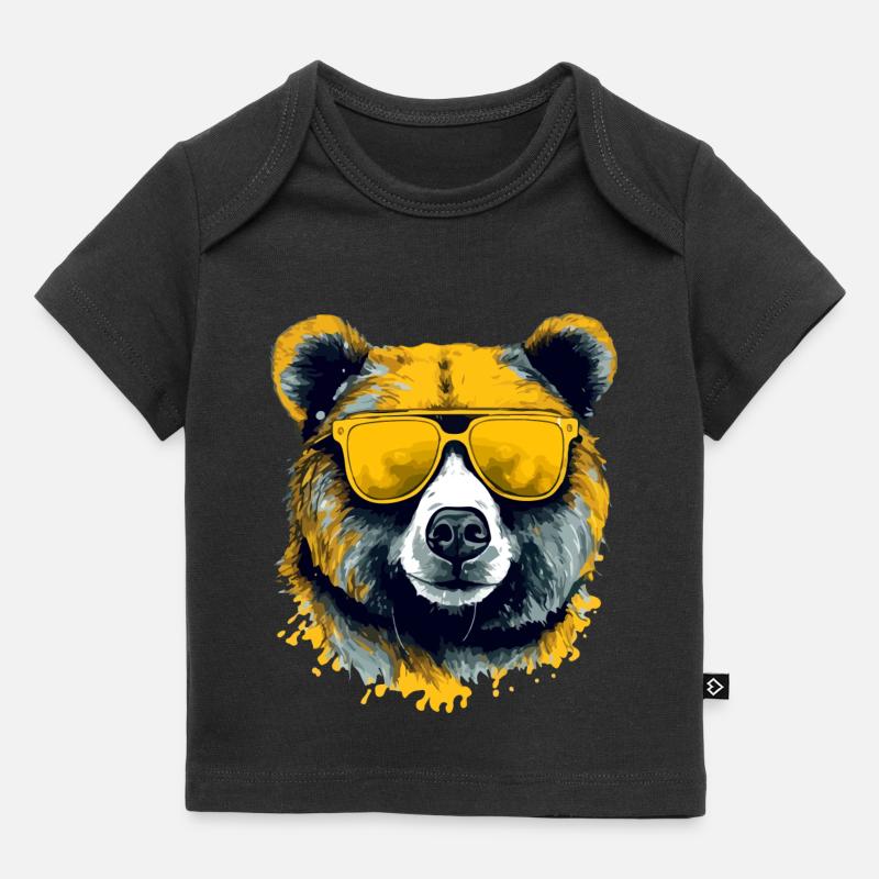 Arkor l'ours à lunettes - T-shirt Premium bébé bio - noir