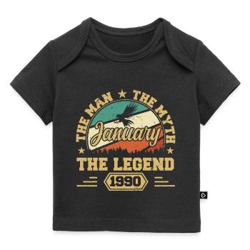 Les légendes sont nées en janvier 1990 - T-shirt Premium bébé bio - noir - Devant