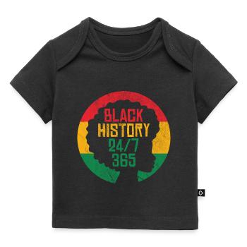 Schwarze Geschichte 24/7 365 - Baby Premium Organic T-Shirt - Schwarz - Vorne