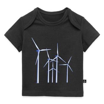 wind turbines - Baby Premium Organic T-shirt - black - Front
