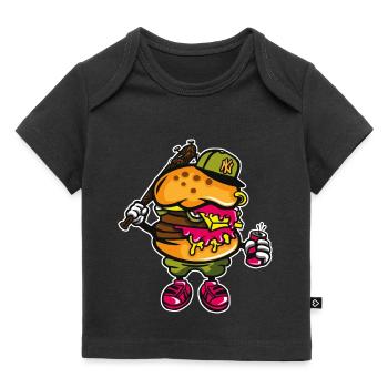 Gangster Burger - Cartoon and Cartoon Shirt Motif - Baby Premium Organic T-shirt - black - Front
