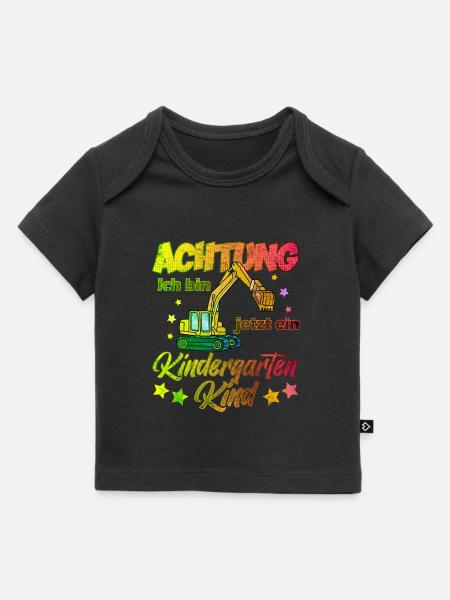 Kindergarten Kind Junge Geschenk Bagger - Baby Premium Organic T-Shirt - Schwarz