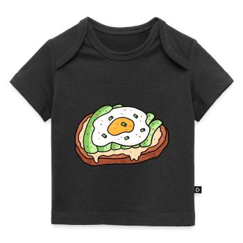 Collation au pain aux œufs au plat à l’avocat - T-shirt Premium bébé bio - noir - Devant