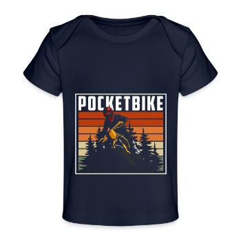 Pocketbike Biker Zweirad Matsch - Baby Premium Organic T-Shirt - Dunkelnavy - Vorne