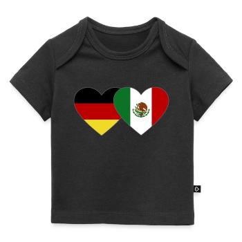 Deutschland Mexiko Flagge Herz - Baby Premium Organic T-Shirt - Schwarz - Vorne