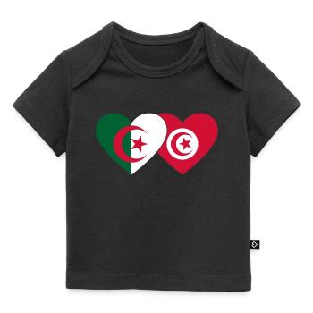 Algérie Tunisie Drapeau Coeur - T-shirt Premium bébé bio - noir - Devant