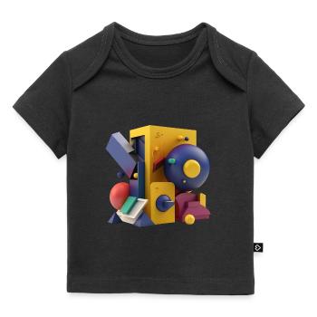 3D - Baby Premium Organic T-Shirt - Schwarz - Vorne