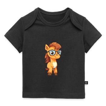 Ponny trägt Brille Karikatur Kawaii Illustration - Baby Premium Organic T-Shirt - Schwarz - Vorne