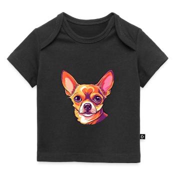 Chihuahua Dog Breed Watercolor Cartoon Kawaii Colo - Baby Premium Organic T-shirt - black - Front