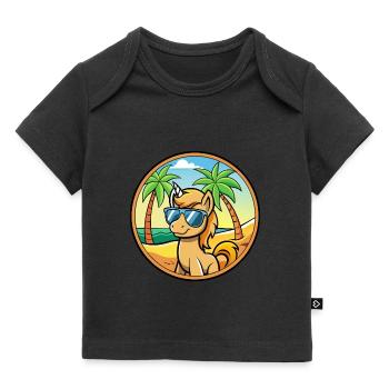Pony Lustige Cartoon Sommer Strand Sonnenbrille Aufkleber - Baby Premium Organic T-Shirt - Schwarz - Vorne