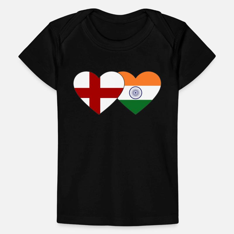 Angleterre Inde Drapeau Coeur T-shirt Premium bébé bio