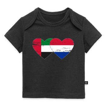 United Arab Emirates Holland Flag Heart - Baby Premium Organic T-shirt - black - Front