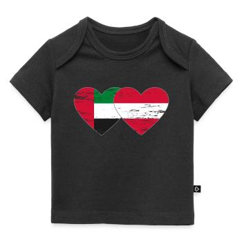 Vereinigte Arabische Emirate Österreich Herz - Baby Premium Organic T-Shirt - Schwarz - Vorne