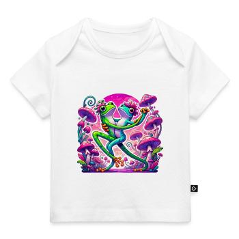 Frösche, die unter Pilzen tanzen - Baby Premium Organic T-Shirt - Dunkelnavy - Vorne