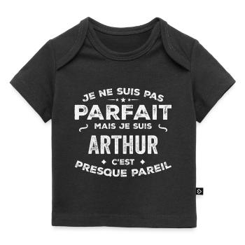Arthur Un Prénom, Une Histoire, Une Personnalité - T-shirt Premium bébé bio - noir - Devant